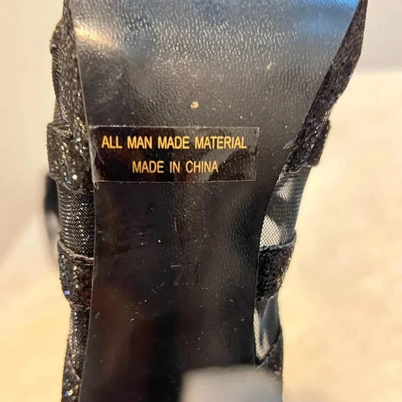 Touch Ups Womens Black Strappy Platform Heels Open Toe Sz 7M Back Zip Sandals - Picture 10 of 14